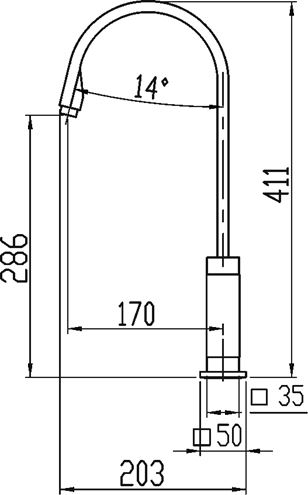 NOVASERVIS TITANIA CUBE drezová batéria, chróm 98813,0 Technický nákres
