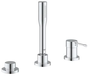 GROHE ESSENCE NEW batéria na okraj vane, 3-otvorová, s prepínačom, so sprchovou súpravou, chróm