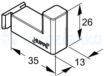 HÜPPE SELECT+ háčik na uterák, strieborná SL2701087 Technický nákres