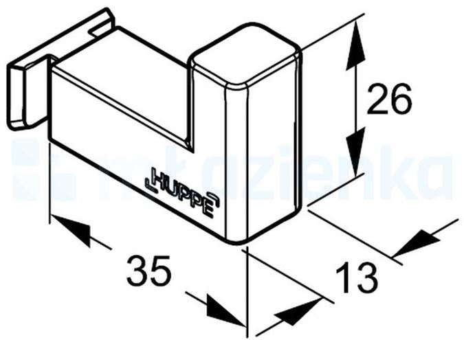 HÜPPE SELECT+ háčik na uterák, strieborná SL2701087 Technický nákres