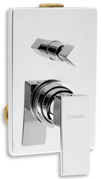 NOVASERVIS TITANIA CUBE vaňová podomietková batéria, s prepínačom, s telesom, chróm