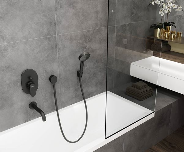 HANSGROHE FIXFIT S prípojka hadice 61mm so spätným ventilom 1/2"x1/2", matná čierna 26453670 Obrázek - fotka