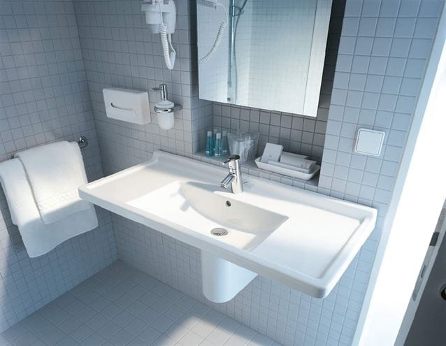 DURAVIT STARCK 3 umývadlo 105 cm, s otvorom pre batériu a prepadom, WonderGliss 03041000001 Obrázek - fotka