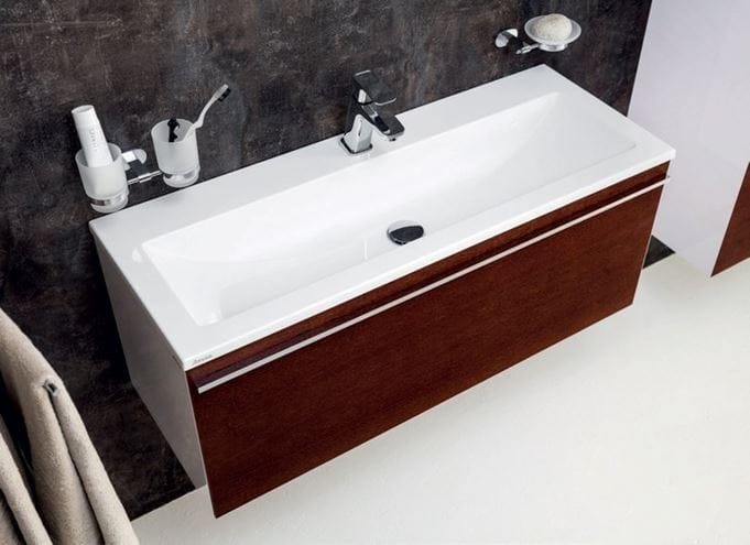 RAVAK CLEAR 800 umývadlo 80 cm, s otvorom pre batériu, bez prepadu, liaty mramor XJJ01180000 Obrázek - fotka