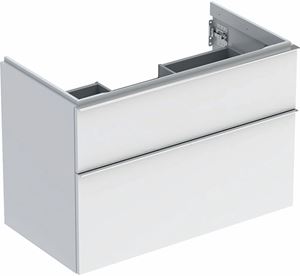 GEBERIT ICON skrinka pod umývadlo 88,8x47,6x61,5 cm, 2 zásuvky, lesklá biela