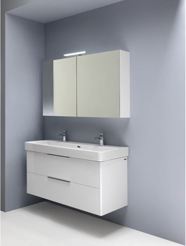LAUFEN PRO S umývadlo 120 cm, s 2 otvormi pre batérie a prepadom H8149650001071 Obrázek - fotka