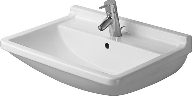 DURAVIT STARCK 3 umývadlo 65 cm, s otvorom pre batériu a prepadom, WonderGliss 03006500001 Obrázek - Hlavní obrázek