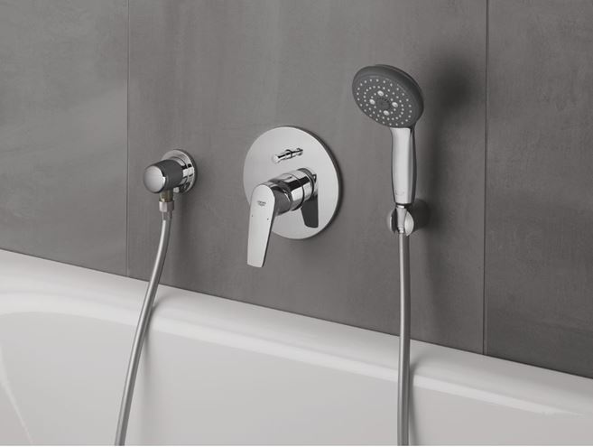 GROHE BAUFLOW vaňová podomietková batéria, s prepínačom, s telesom, chróm 29113000 Obrázek - fotka