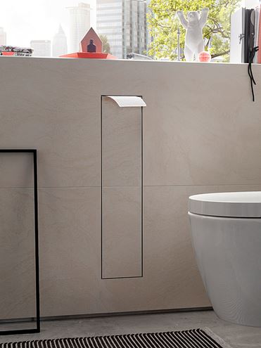 CONCEPT 300 nízka skrinka 15,3x15x80,3 cm, 1 dvierka, pánty vpravo, Push-open, s držiakom toaletného papiera, s WC štetkou, na obloženie 015-2078 Obrázek - fotka