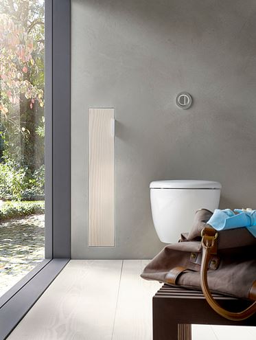 CONCEPT 300 nízka skrinka 15,3x15x80,3 cm, 1 dvierka, pánty vľavo, Push-open, s držiakom toaletného papiera, s WC štetkou, na obloženie 015-2071 Obrázek - fotka