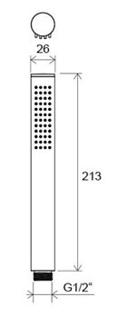 RAVAK 957.20BL ručná sprcha 213 mm, Air, čierna X07P573 Technický nákres