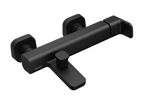 RAVAK 10° FREE BLACK TD F 022.20 vaňová nástenná batéria, s prepínačom, čierna mat X070152 Obrázek - fotka