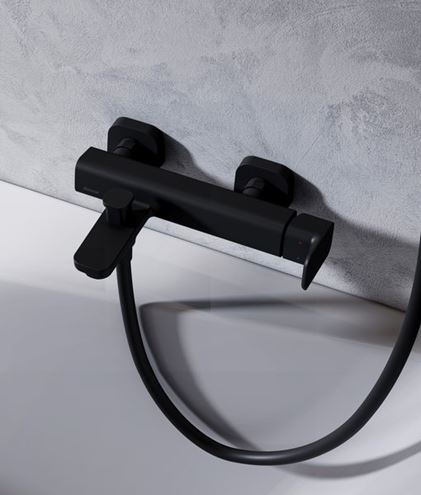 RAVAK 10° FREE BLACK TD F 022.20 vaňová nástenná batéria, s prepínačom, čierna mat X070152 Obrázek - fotka