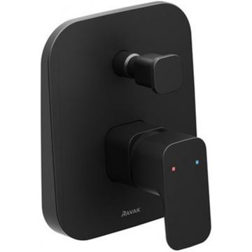 RAVAK 10° FREE BLACK TD F 065.20 vaňová podomietková batéria, s prepínačom, čierna mat