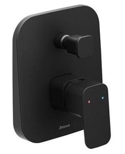 RAVAK 10° FREE BLACK TD F 061.20 vaňová podomietková batéria, s prepínačom, s telesom, čierna mat