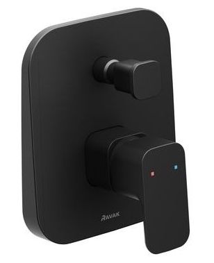 RAVAK 10° FREE BLACK TD F 061.20 vaňová podomietková batéria, s prepínačom, s telesom, čierna mat X070156 Obrázek - Hlavní obrázek