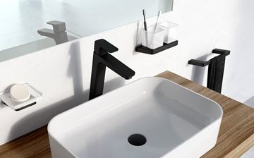RAVAK 10° BLACK TD 200.20 mydlovnička, nástenná, sklo, čierna X07P556 Obrázek - fotka
