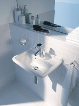 DURAVIT STARCK 3 umývadielko 45 cm, s otvorom pre batériu a prepadom, WonderGliss 07504500001 Obrázek - fotka