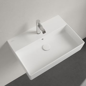 VILLEROY & BOCH MEMENTO 2.0 umývadlo 60 cm, s otvorom pre batériu a prepadom, brúsené, alpská biela 4A226G01 Obrázek - fotka