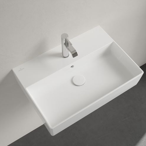 VILLEROY & BOCH MEMENTO 2.0 umývadlo 60 cm, s otvorom pre batériu a prepadom, brúsené, alpská biela 4A226G01 Obrázek - fotka