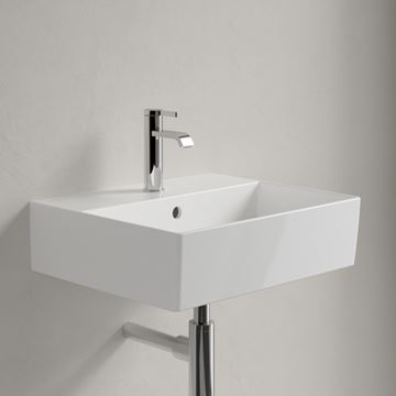 VILLEROY & BOCH MEMENTO 2.0 umývadlo 50 cm, s otvorom pre batériu a prepadom, brúsené, alpská biela 4A225G01 Obrázek - fotka