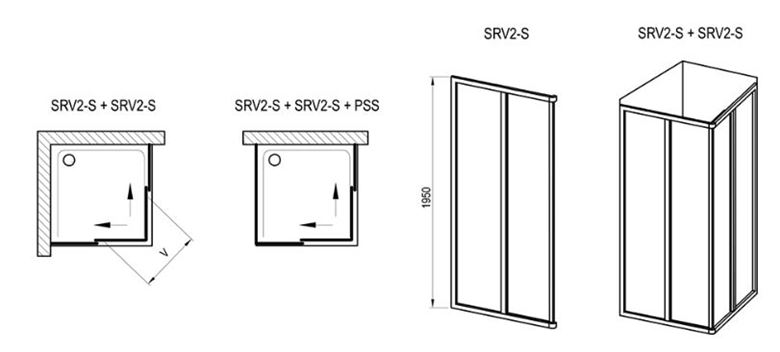 RAVAK SUPERNOVA SRV2-S 80 sprchové dvere 80x195 cm, posuvné, biela/sklo grape 14V401O2ZG Obrázek - fotka