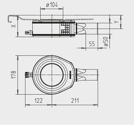 KALDEWEI KA 90 nízky vaničkový sifón pr. 90 mm, chróm 687772560999 Technický nákres