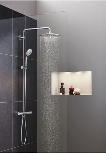 GROHE EUPHORIA SYSTEM 310 sprchový set s termostatickou batériou, horná sprcha, ručná sprcha s 3 prúdmi, tyč, hadica, chróm 26849000 Obrázek - fotka