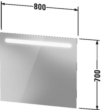 DURAVIT NO.1 zrkadlo 80x70 cm, s osvetlením N17952000000000 Technický nákres