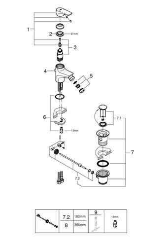GROHE BAUFLOW bidetová stojanková batéria, s odtokovou súpravou, Water Saving, chróm 23754000 Obrázek - fotka