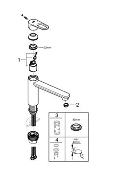 GROHE BAUFLOW drezová batéria, chróm 31688000 Obrázek - fotka