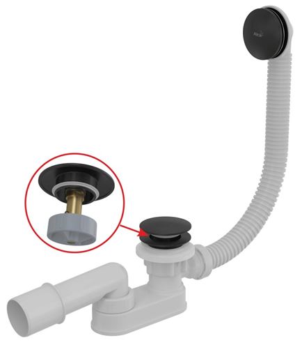 ALCA A507BLACK sifón vaňový 52mm click/clack, plast, čierna mat A507BLACK-80 Obrázek - Hlavní obrázek