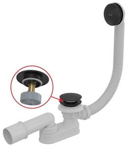 ALCA A507BLACK sifón vaňový 52mm click/clack, plast, čierna mat