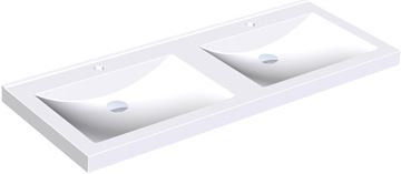 KWC QUADRO ANMW421 dvojumývadlo 140 cm, s 2 otvormi pre batériu, bez prepadu, miranit