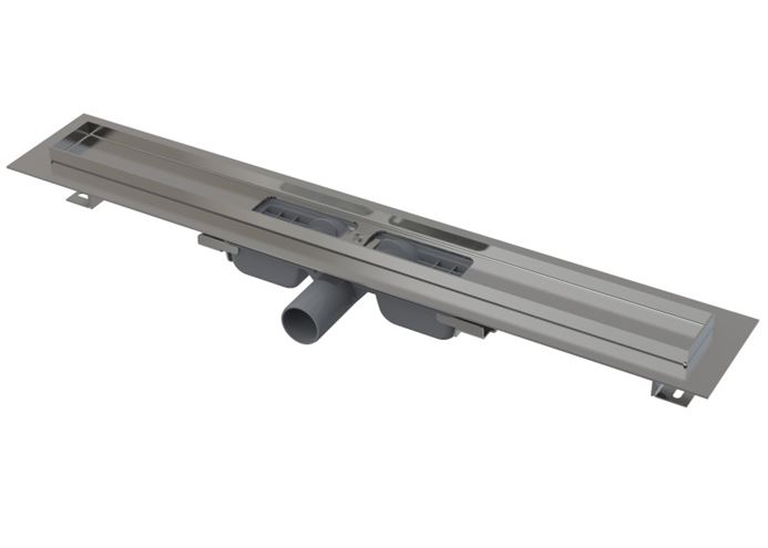 ALCA APZ101 LOW sprchový žľab 550 mm, do priestoru aj k stene, bočný odtok DN 40, bez roštu, PP/nerez oceľ APZ101-550 Obrázek - Hlavní obrázek