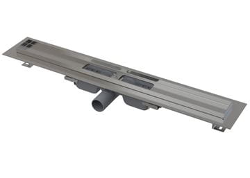 ALCA APZ101 LOW sprchový žľab 550 mm, do priestoru aj k stene, bočný odtok DN 40, bez roštu, PP/nerez oceľ