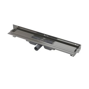 ALCA APZ104 FLEXIBLE LOW sprchový žľab 550 mm, k stene, bočný odtok DN 40, bez roštu, PP/nerez oceľ