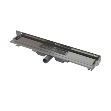 ALCA APZ104 FLEXIBLE LOW sprchový žľab 550 mm, k stene, bočný odtok DN 40, bez roštu, PP/nerez oceľ