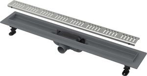 ALCA APZ10 sprchový žľab 650 mm, do priestoru aj k stene, bočný odtok DN 40, rošt SIMPLE 10, PP/nerez oceľ