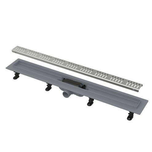 ALCA APZ10 sprchový žľab 850 mm, do priestoru aj k stene, bočný odtok DN 40, rošt SIMPLE 10, PP/nerez oceľ APZ10-850M Obrázek - Hlavní obrázek