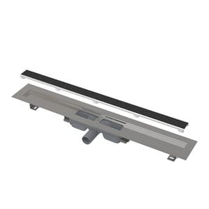 ALCA APZ115 MARBLE LOW sprchový žľab 1150 mm, do priestoru aj k stene, bočný odtok DN 40, rošt na vloženie dlažby, PP/nerez oceľ