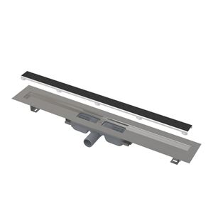 ALCA APZ115 MARBLE LOW sprchový žľab 850 mm, do priestoru aj k stene, bočný odtok DN 40, rošt na vloženie dlažby, PP/nerez oceľ