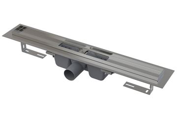 ALCA APZ1 sprchový žľab 550 mm, do priestoru aj k stene, bočný odtok DN 50, bez roštu, PP/nerez oceľ