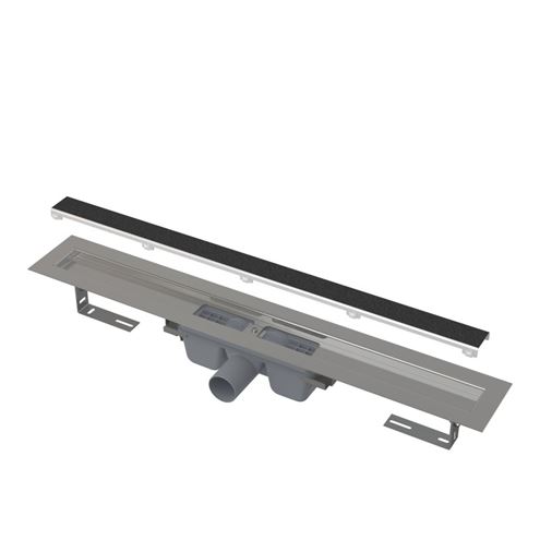 ALCA APZ15 MARBLE sprchový žľab 650 mm, do priestoru aj k stene, bočný odtok DN 50, rošt na vloženie dlažby, PP/nerez oceľ APZ15-650 Obrázek - Hlavní obrázek