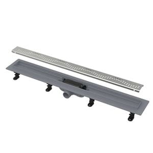 ALCA APZ8 SIMPLE sprchový žľab 750 mm, do priestoru aj k stene, bočný odtok DN 40, rošt SIMPLE 8, PP/nerez oceľ