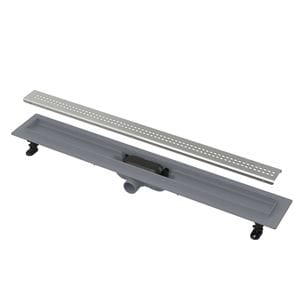 ALCA APZ9 SIMPLE sprchový žľab 650 mm, do priestoru aj k stene, bočný odtok DN 40, rošt SIMPLE 9, PP/nerez oceľ