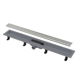 ALCA APZ9 SIMPLE sprchový žľab 850 mm, do priestoru aj k stene, bočný odtok DN 40, rošt SIMPLE 9, PP/nerez oceľ
