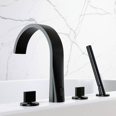 STEINBERG 280 batéria na okraj vane, 4-otvorová, s prepínačom, so sprchovou súpravou, matt black 280 2400 S Obrázek - fotka