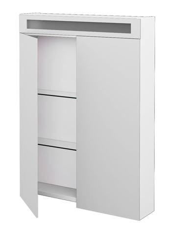 DŘEVOJAS AIR GA2OE 60 zrkadlová skrinka 60x82x13,8 cm, osvetlenie, s vypínačom a el. zásuvkou, lamino, lesklá biela 69264 Obrázek - fotka