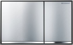 GEBERIT OMEGA 60 ovládacie tlačidlo pre dve splachovania, easy-to-clean, zinok, brúsený/lesklý chróm